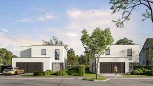 Voorgevel van nieuwbouw woning te Brugge (Sint-Andries) realisatie van Transparant Projects