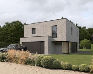 Gevel van nieuwbouw woning te Brugge (Sint-Andries) realisatie van Transparant Projects