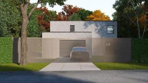 Voorgevel van nieuwbouw woning te Brugge (Sint-Kruis) realisatie van Transparant Projects