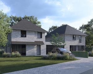 Voorgevel van nieuwbouw woning te Brugge (Sint-Andries) realisatie van Transparant Projects