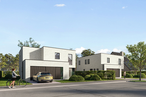 Voorgevel van nieuwbouw woning te Brugge (Sint-Andries) realisatie van Transparant Projects
